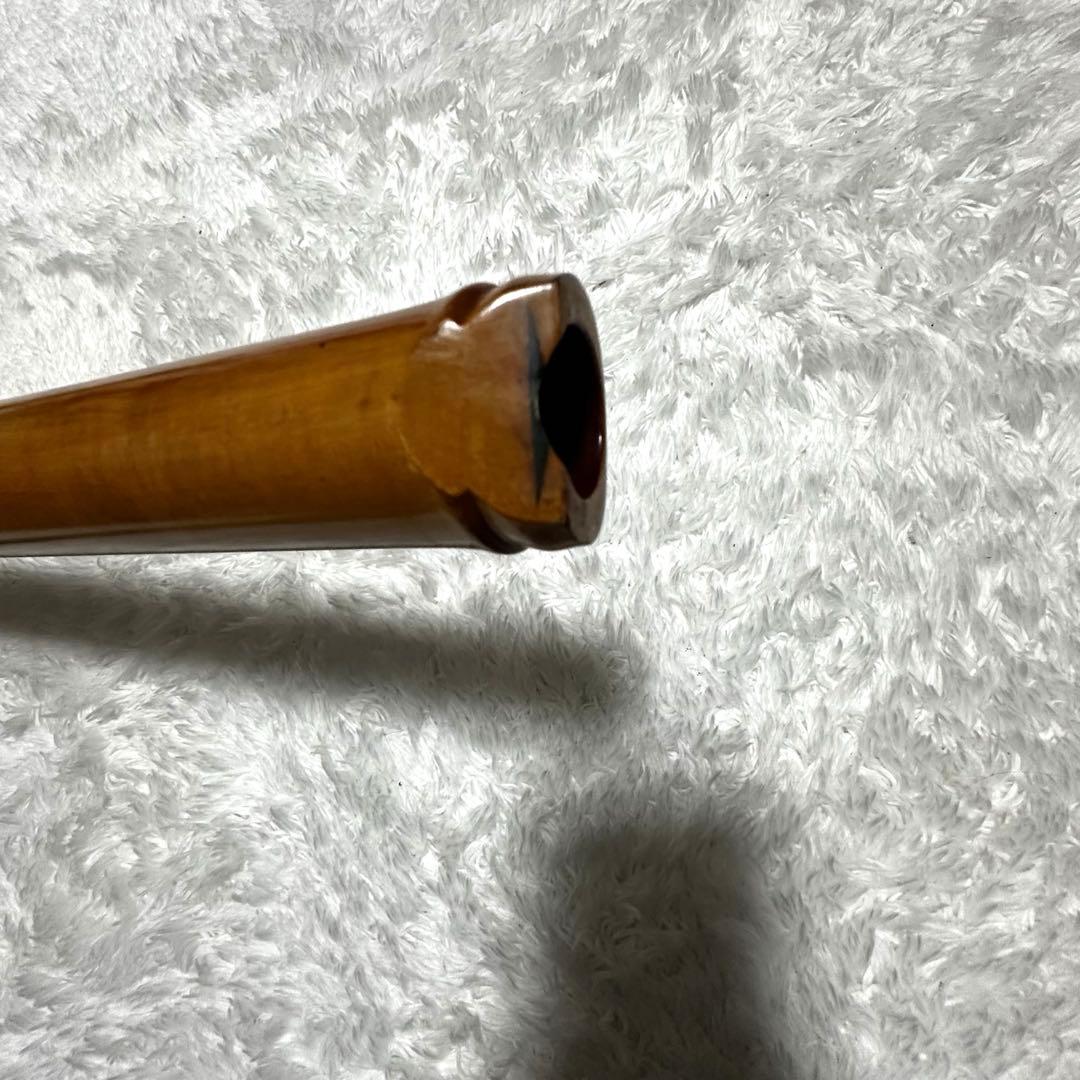 竹製 尺八 本体 5音孔 金属リング付き　約64cm
