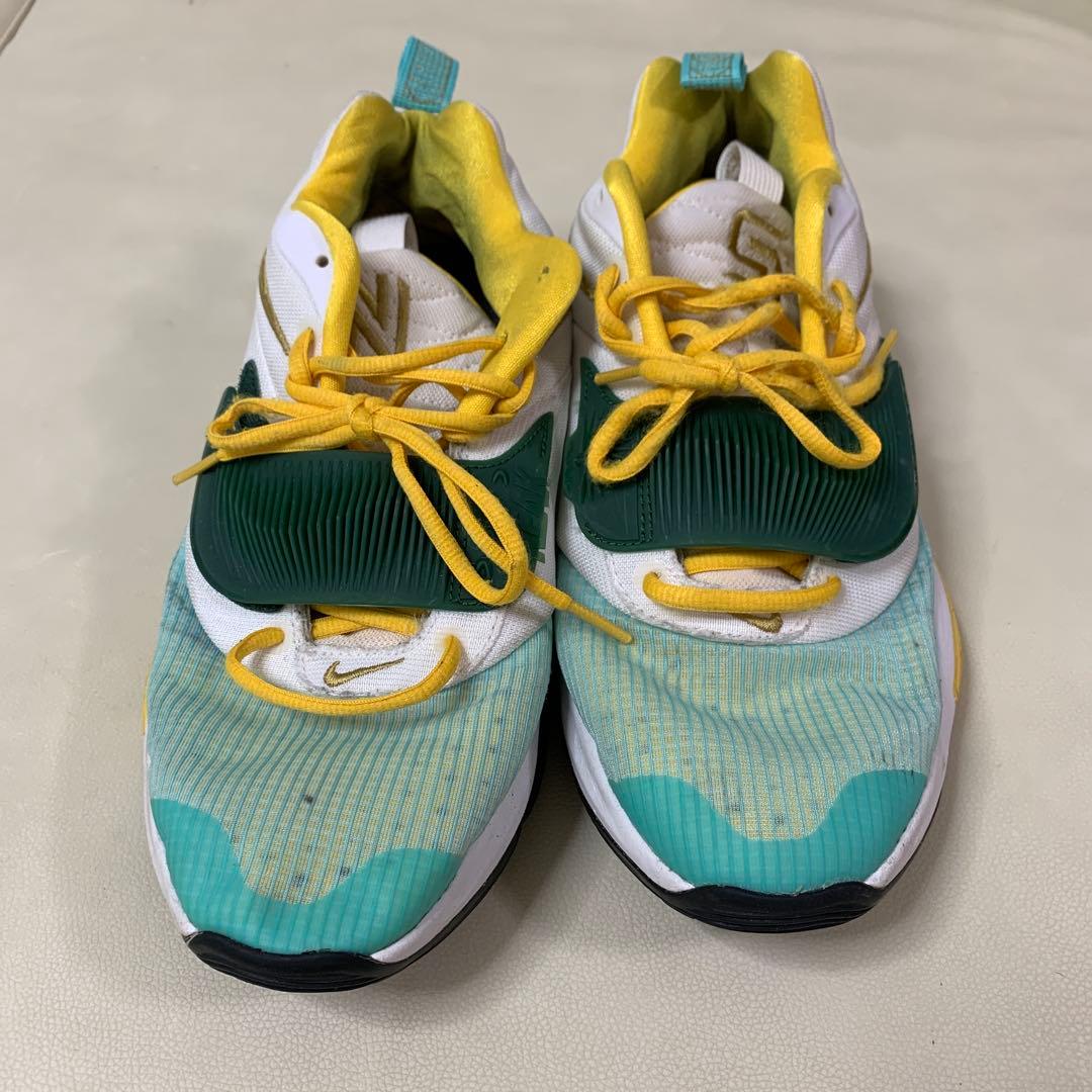 NIKE ナイキ バスケットボールシューズ ホワイト/グリーン/イエロー