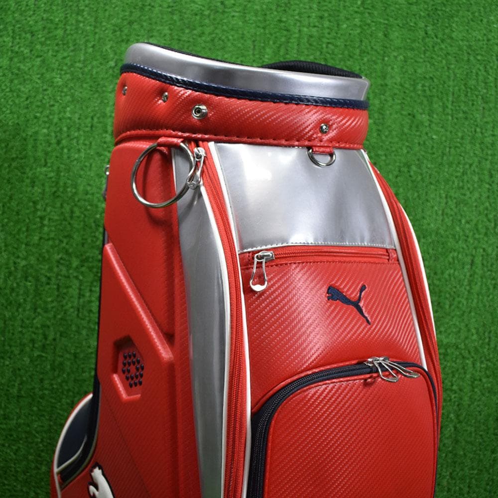 PUMA/プーマ ゴルフ エナメルキャディバッグ９型【レッド】美品！