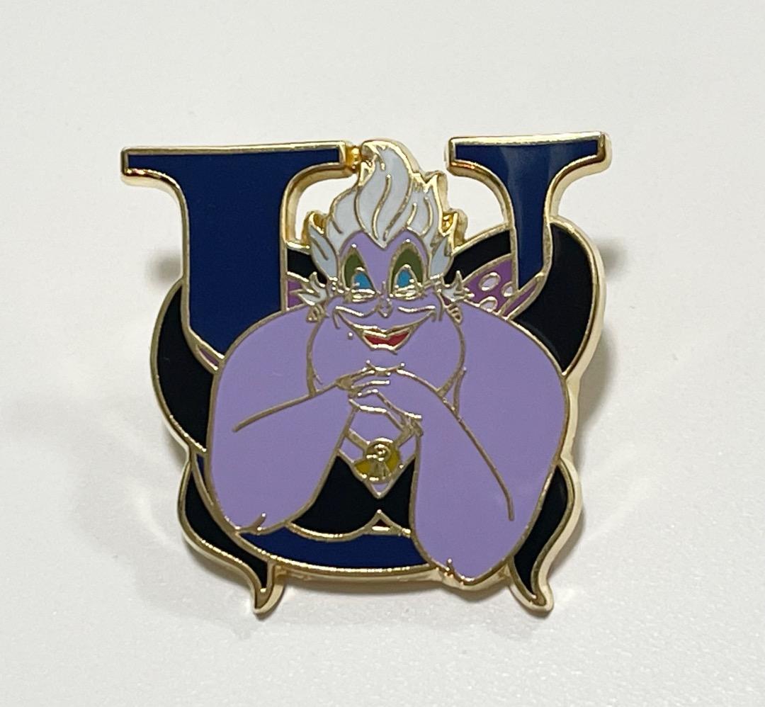 レア　ディズニー　アルファベット　レター　ピン　リトルマーメイド　アースラ