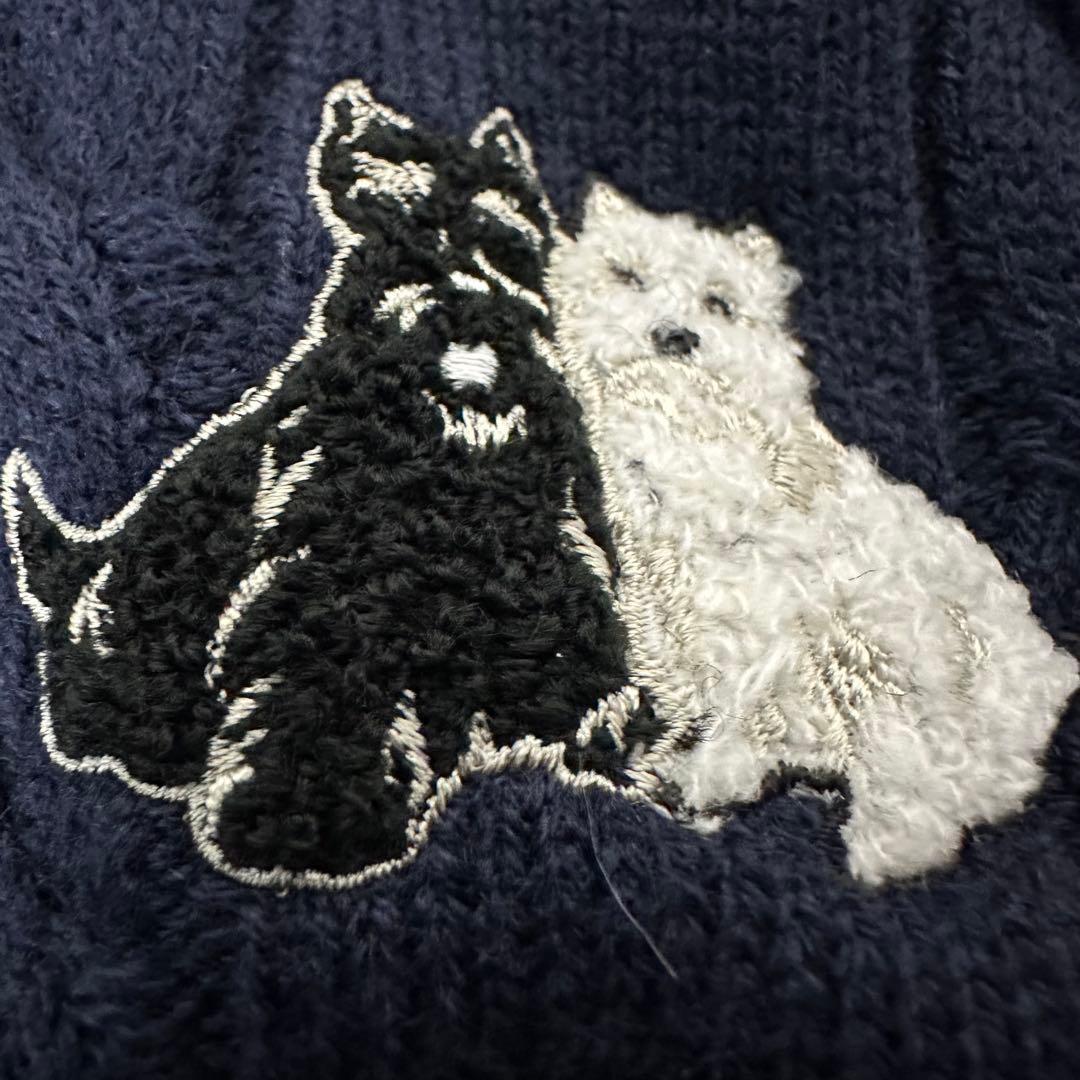 新品 Black&White 犬刺繍 ジップアップジャケット LL 防風