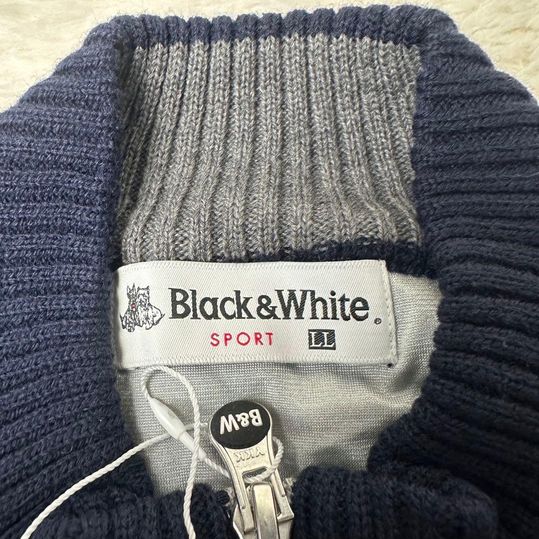 新品 Black&White 犬刺繍 ジップアップジャケット LL 防風