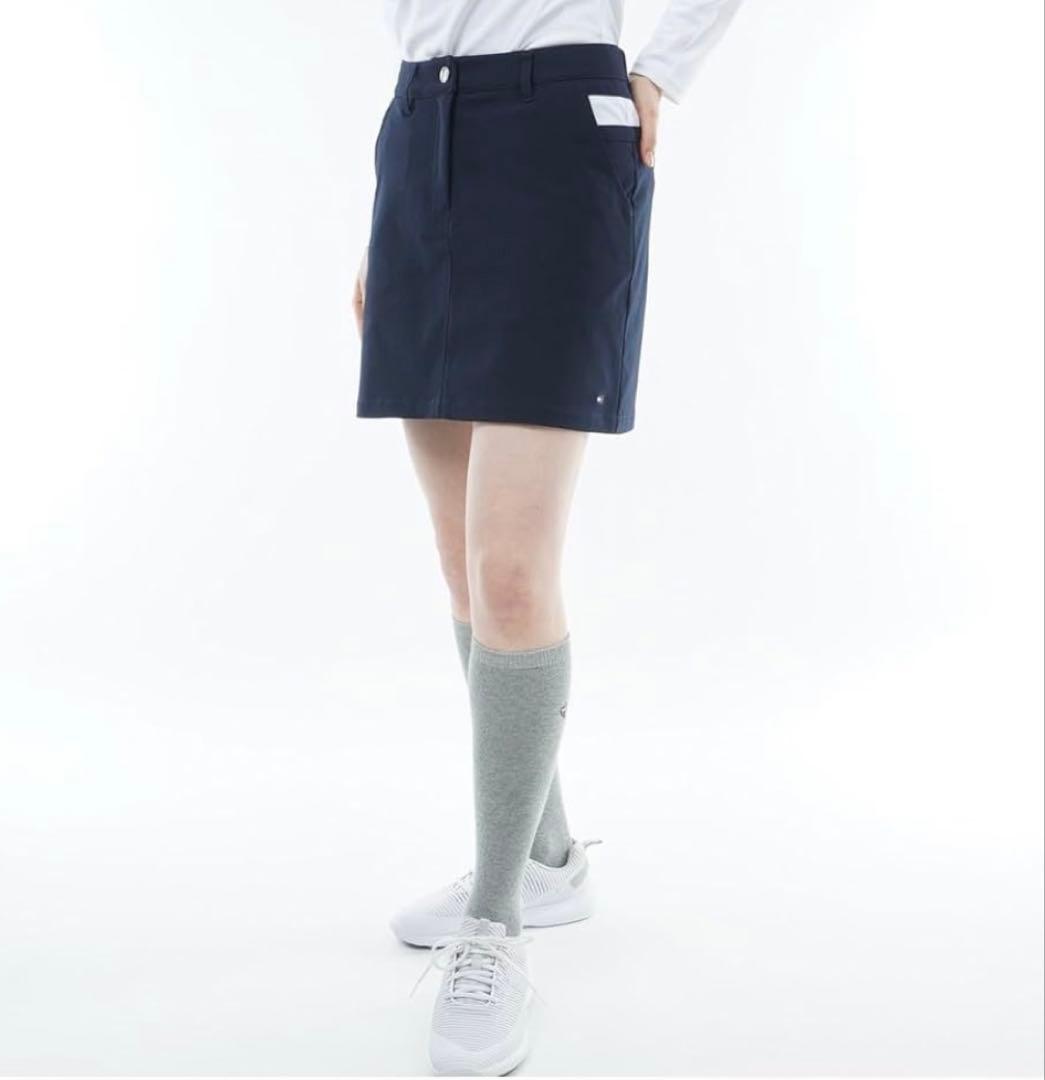 新品 タグ付き トミーヒルフィガー ゴルフスカート ネイビー M