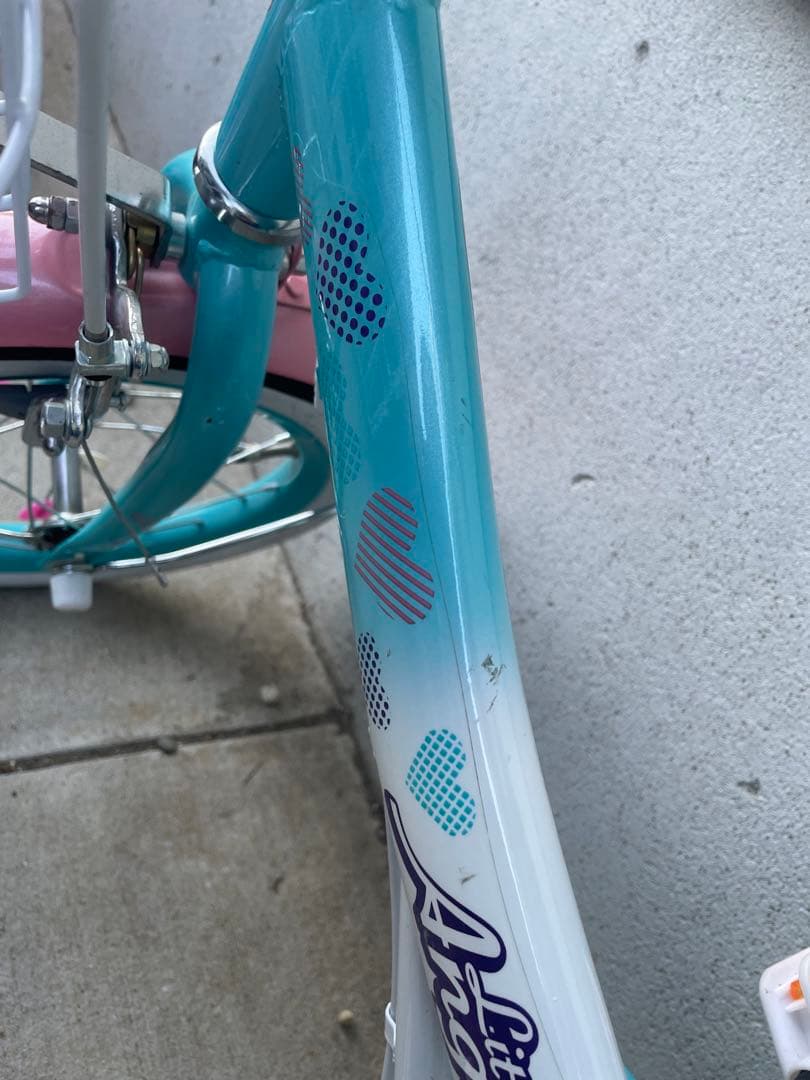 幼児用自転車 水色とピンク Angelデザイン