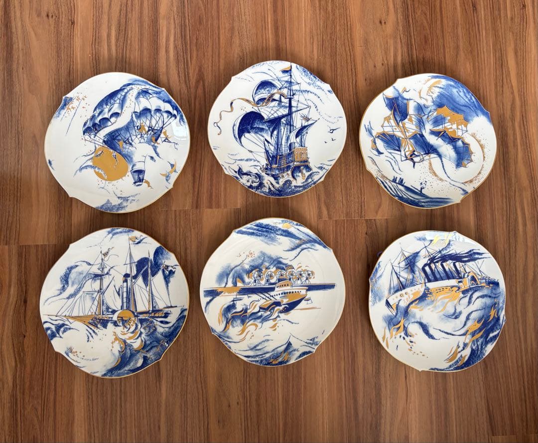 【美品】マイセン　イヤープレート　2001年　郵便蒸気船
