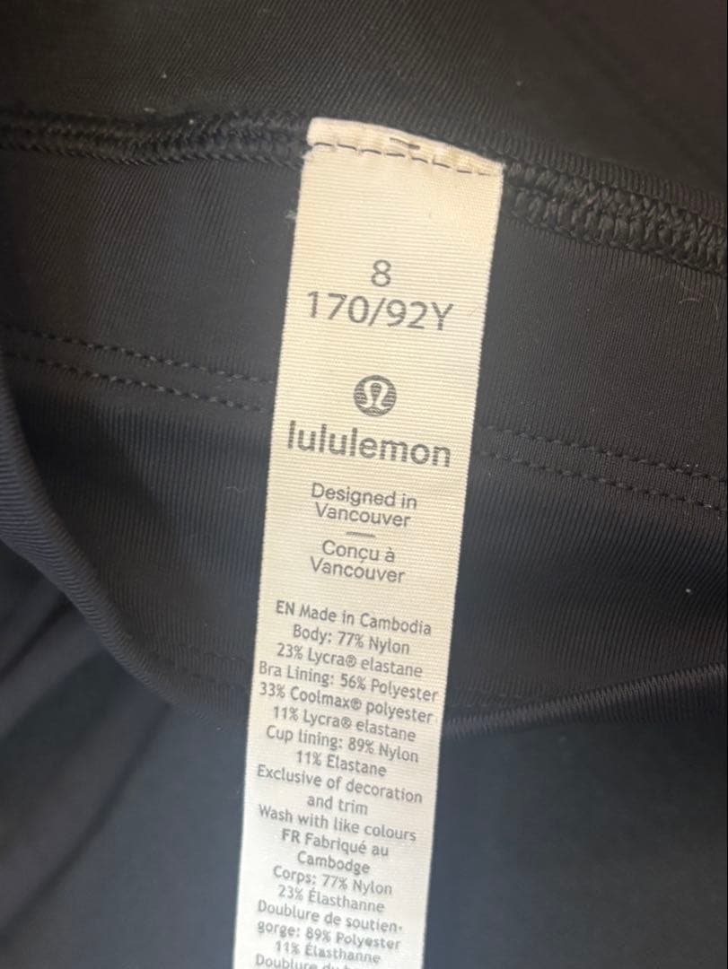 【lululemon】美品！スポブラ　タンクトップ　ヨガ　ウェア　ブラック
