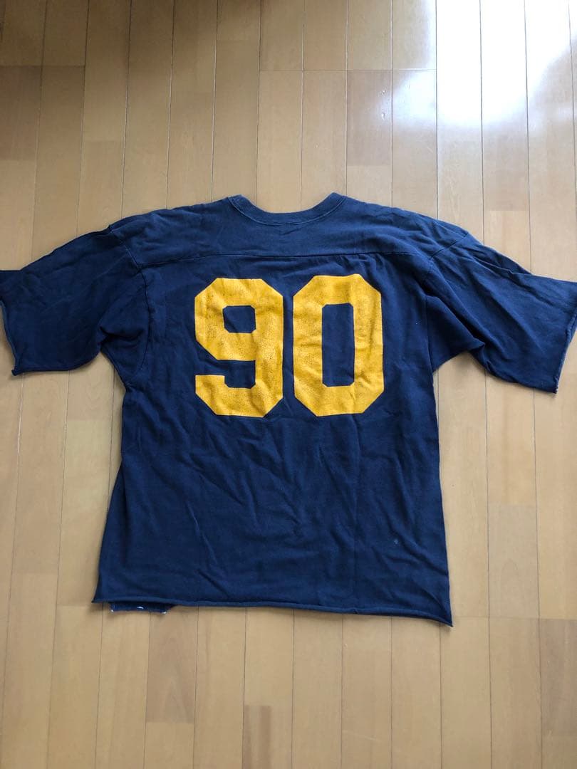 シャツ vintage champion \"navy\"football T-shirt