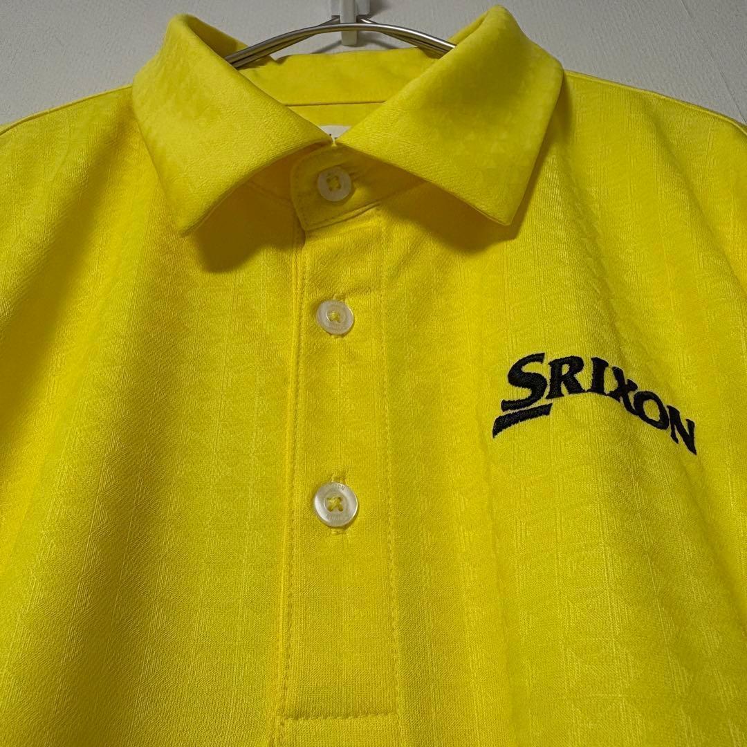 SRIXON スリクソン ロゴ 刺繍 ゴルフ ポロシャツ ブルー イエロー M
