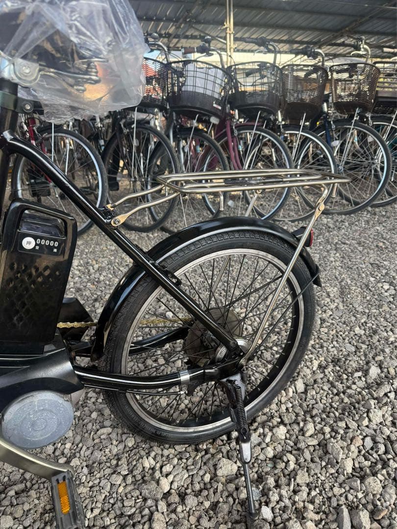 電動アシスト自転車 前カゴ付き 黒
