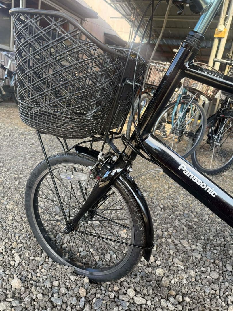 電動アシスト自転車 前カゴ付き 黒