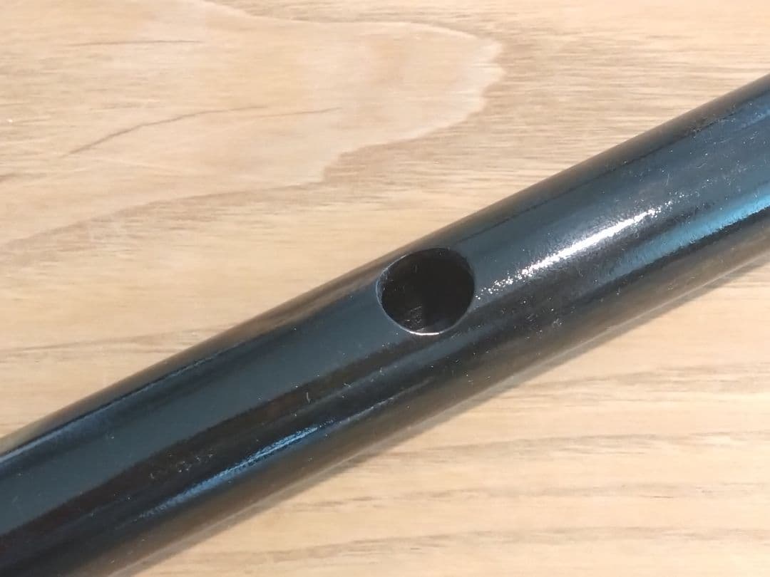 【ハンドメイド品】黒柿　笛　横笛　和楽器　7本調子　ドレミ調　一点物　未使用品③