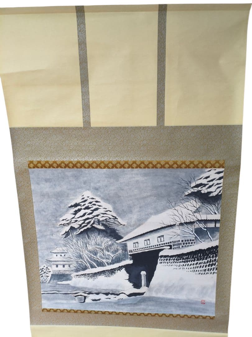 紙本 越後新発田城の雪景色 作者不詳