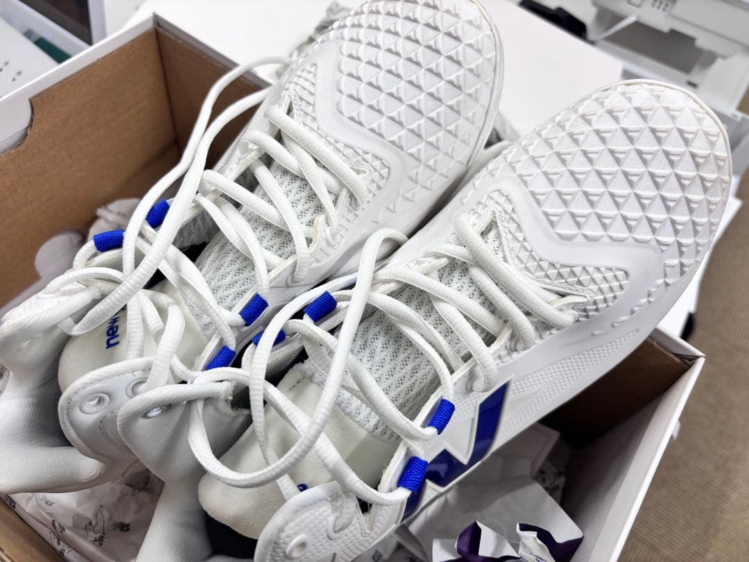 New Balance S01 スパイク ホワイト/ブルー