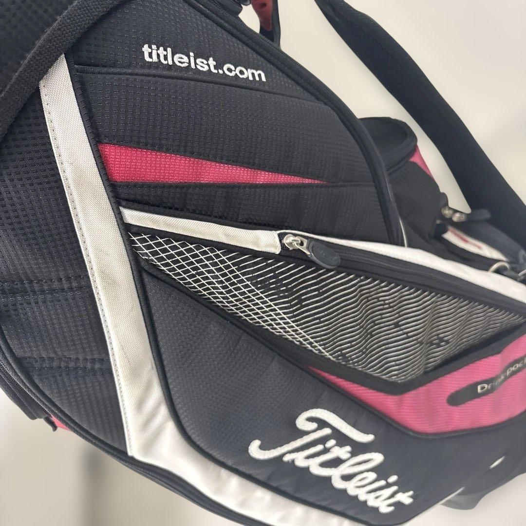 Titleist タイトリスト 9.5キャディバッグ ブラック×ホワイト×ピンク