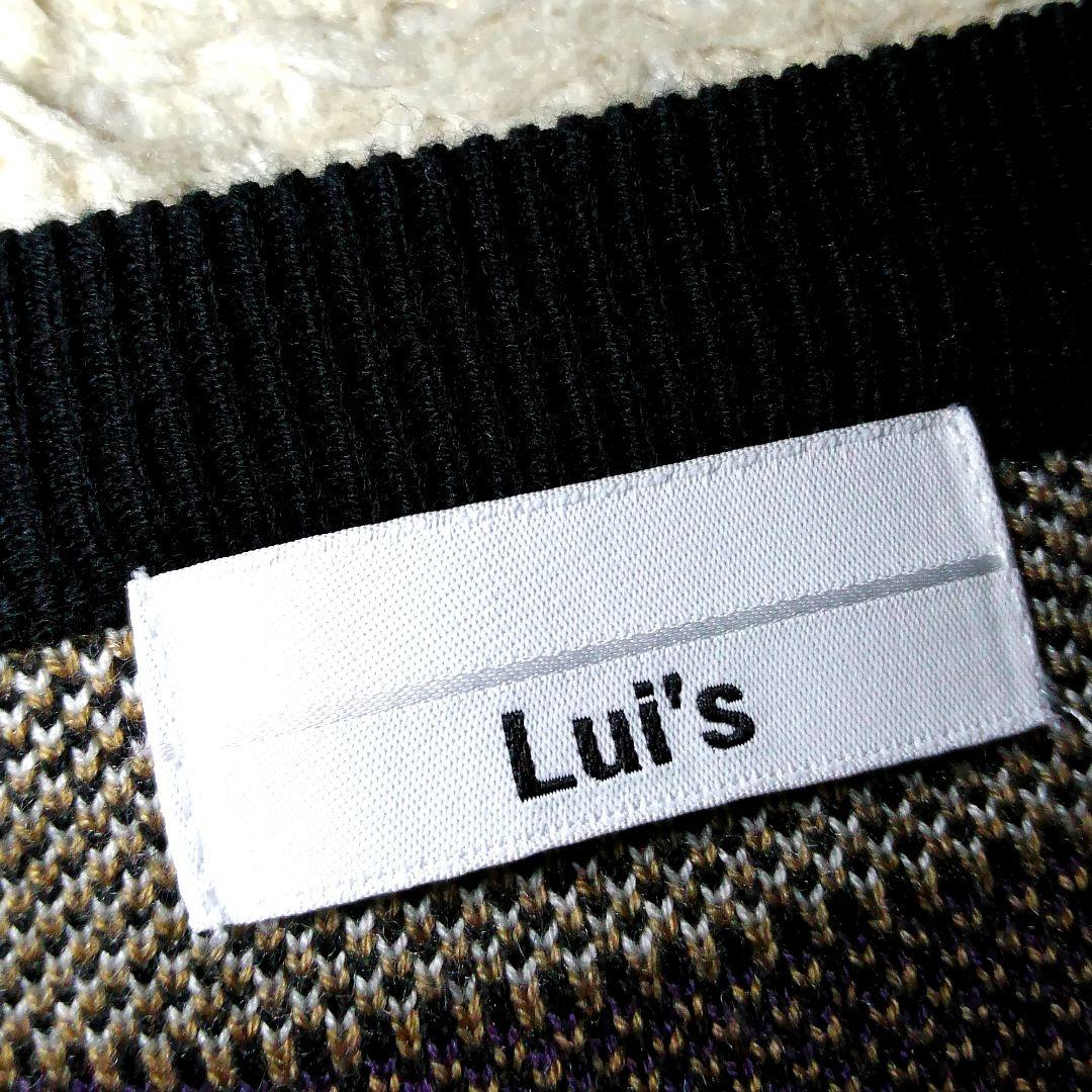 ★Lui's ルイス★レトロモード系 ダブルジャガード柄 M ニット 美品 レア