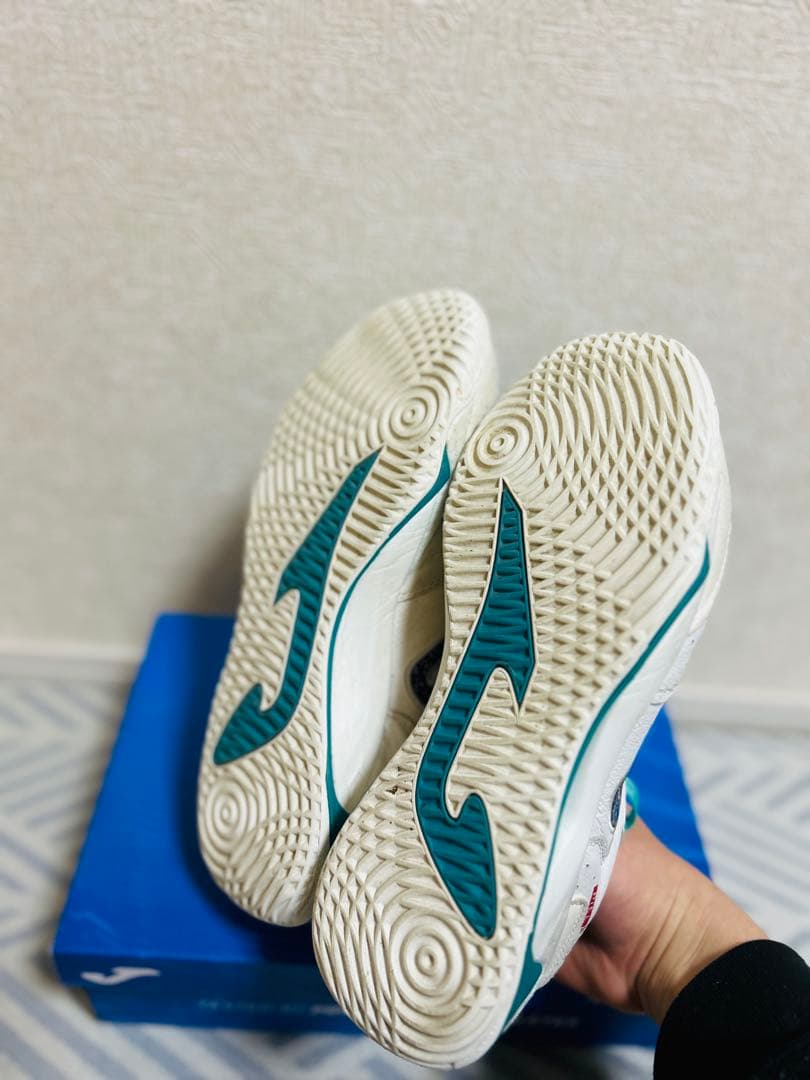 Joma Top Flex Plus フットサルシューズ ホワイト/ターコイズ