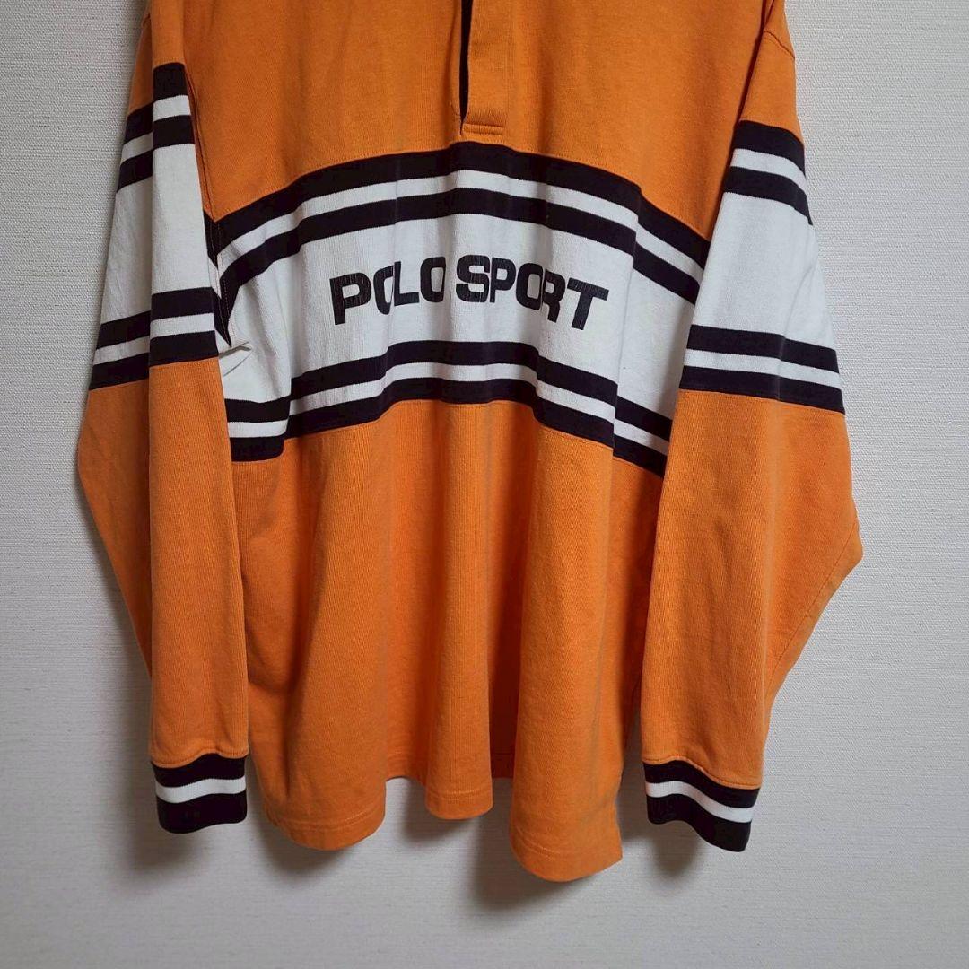 POLO SPORTS ラルフローレン ラガーシャツ 長袖 ロゴ ボーダー XL