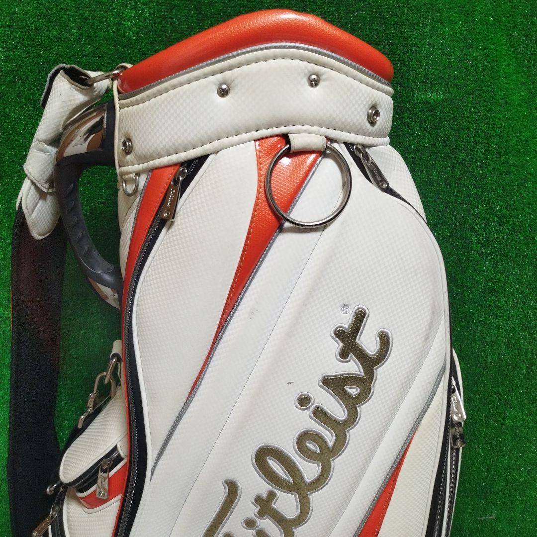 Titleist ゴルフキャディバッグ ホワイトオレンジ