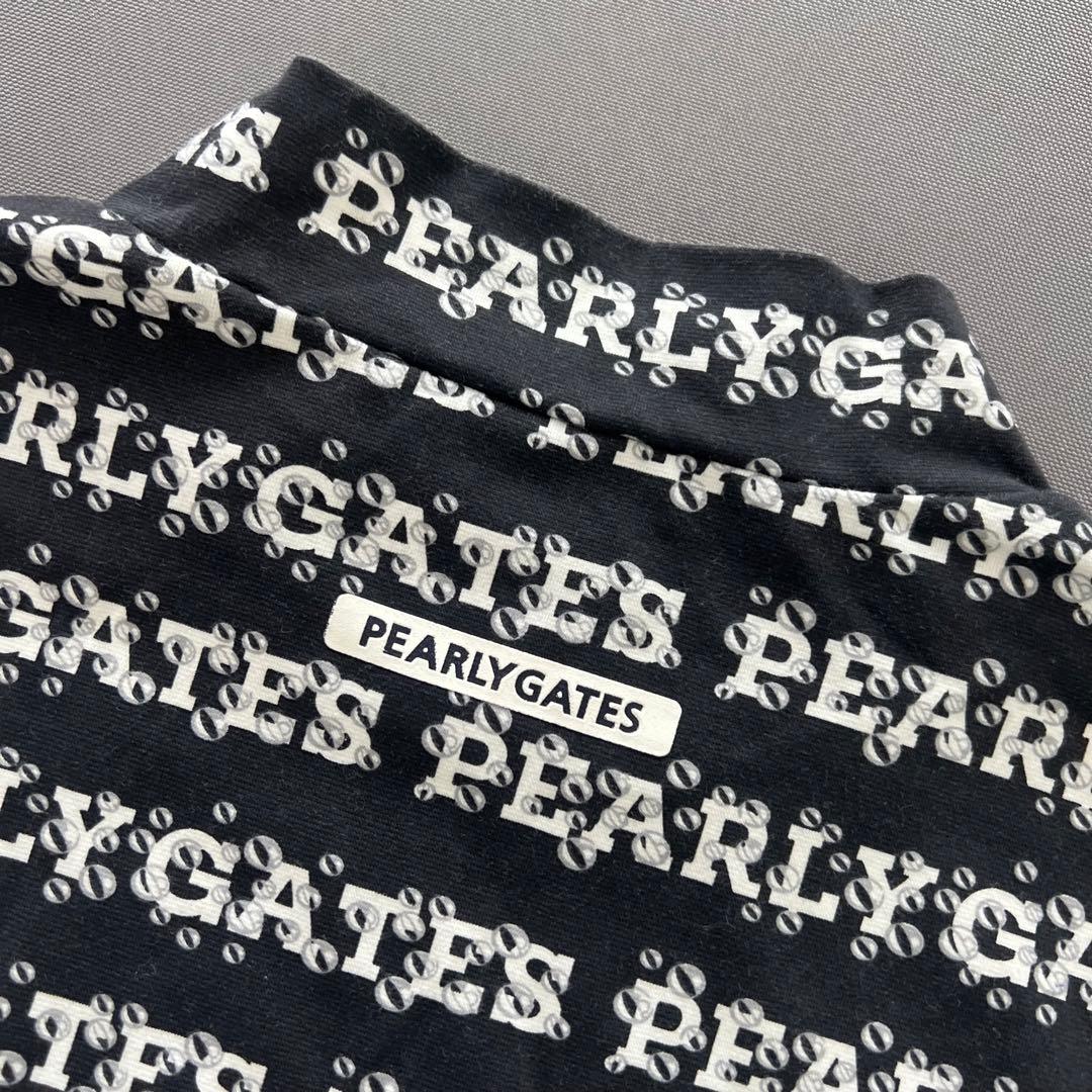 PEARLY GATES パーリーゲイツ　ロゴボーダー　モックネック　半袖シャツ