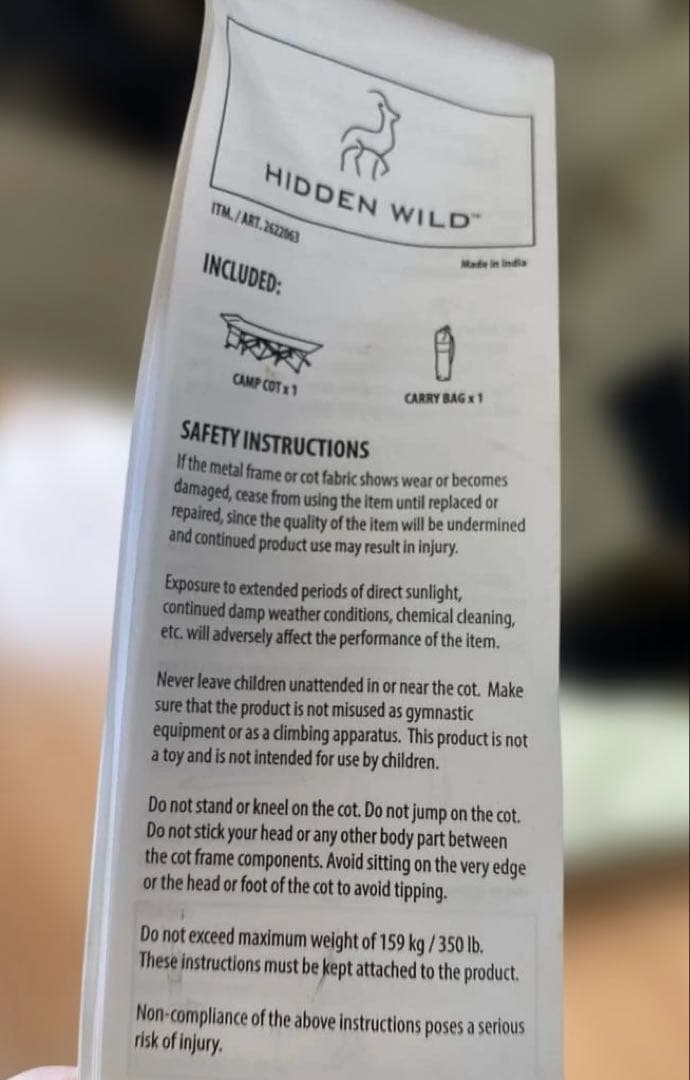 Hidden Wilds XL 折りたたみ式キャンプ用コット グリーン カーキ