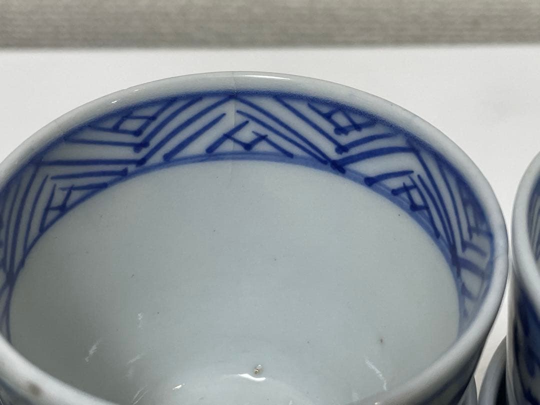 【現状品】伊万里焼 染付 牡丹 唐草 蕎麦猪口 アンティーク レトロ20個