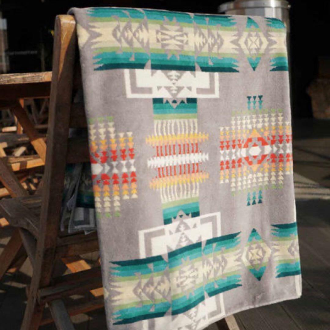 新品　ペンドルトン　タオルブランケット　チーフジョセフグレー　大判　アメリカン
