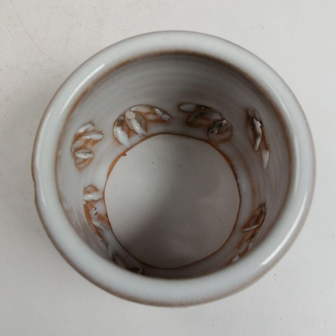 Ｗ４２４　蓋置　『萩焼』『竹透　蓋置』『増野陶花 造』　共箱　茶道具