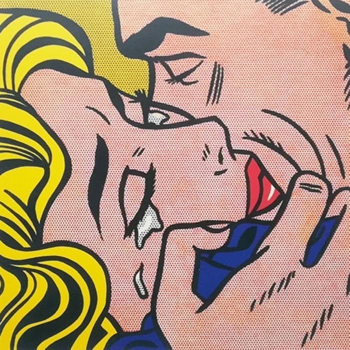 ポップアートフレーム ロイ・リキテンスタイン (キス V) Kiss 複製画