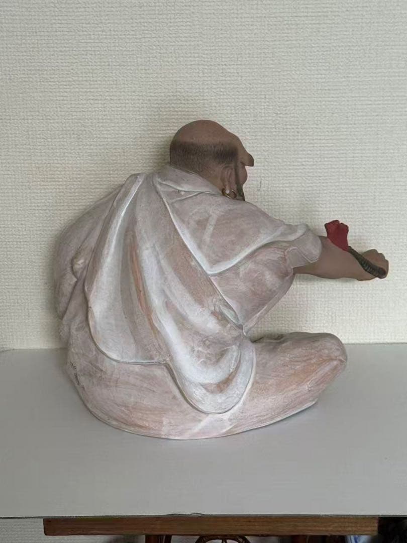 達磨大師 置物 縁起物 陶器 時代物