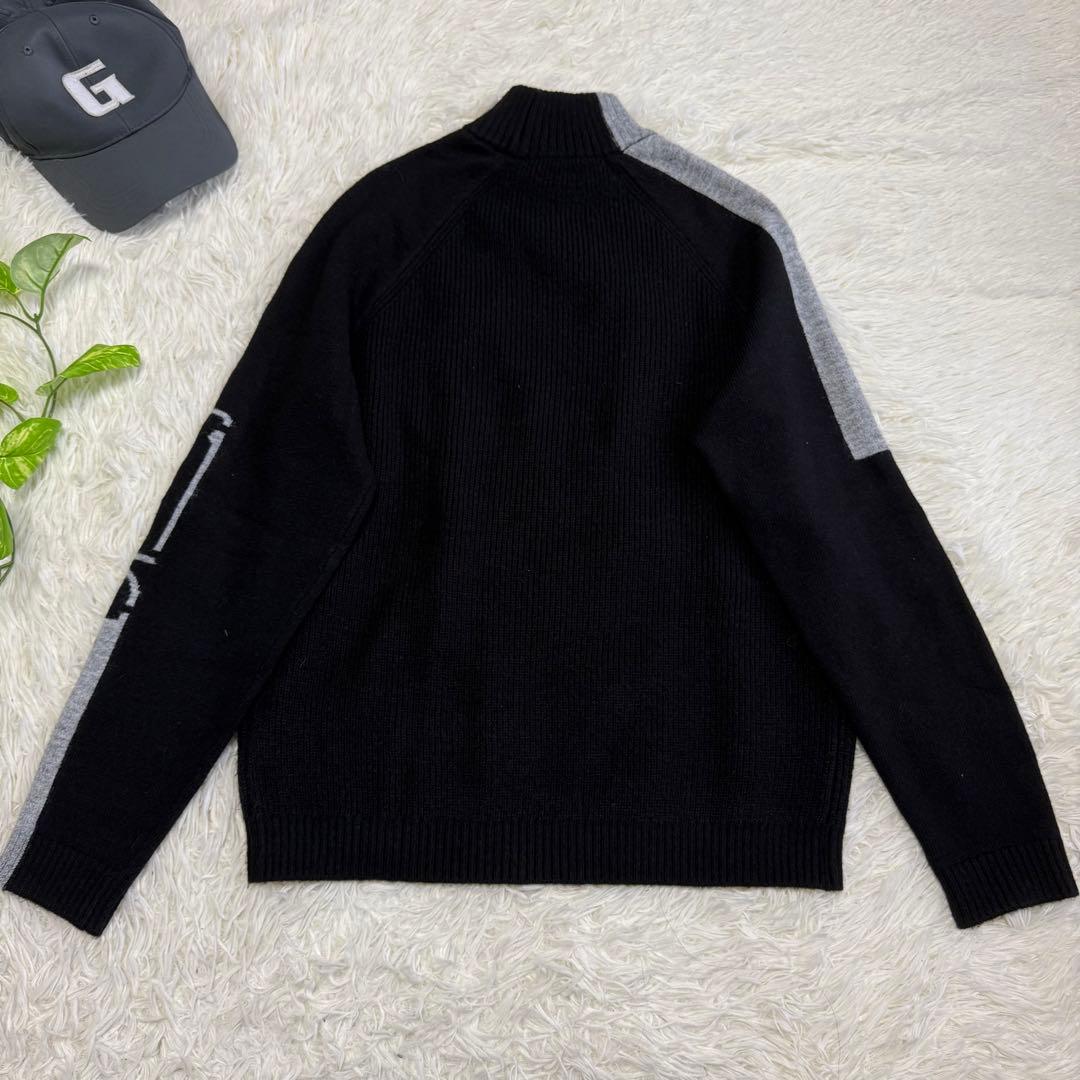 【デサントゴルフ】美品 ハイネックセーター ブラック Mサイズ メンズ