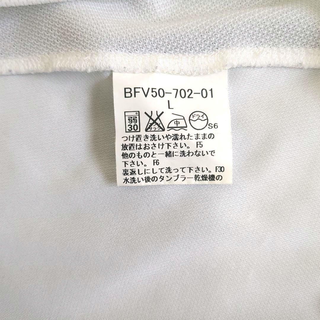 ​【美品】バーバリーゴルフ ハーフジップ ポロシャツL日本製メッシュ切替ホワイト