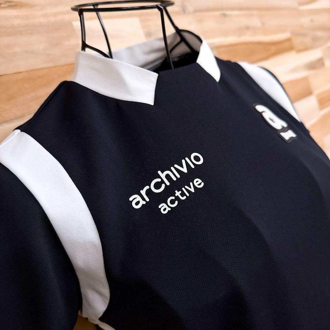 【アルチビオ】ゴルフ 半袖Tシャツ ストレッチ UVカット 吸水速乾 紺×白