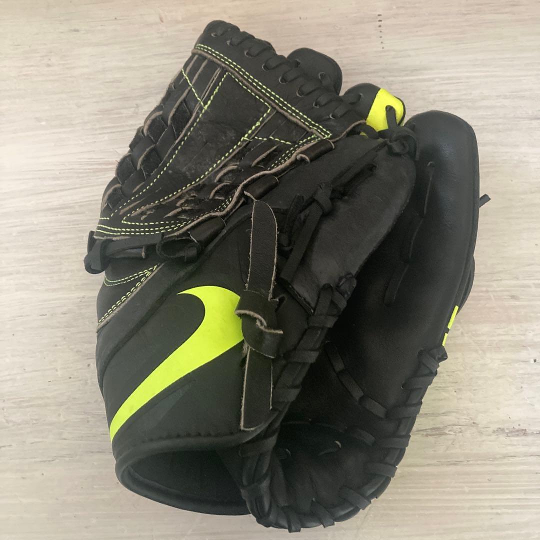 NIKE ナイキ 野球グローブ 軟式 ブラック ネオンイエロー
