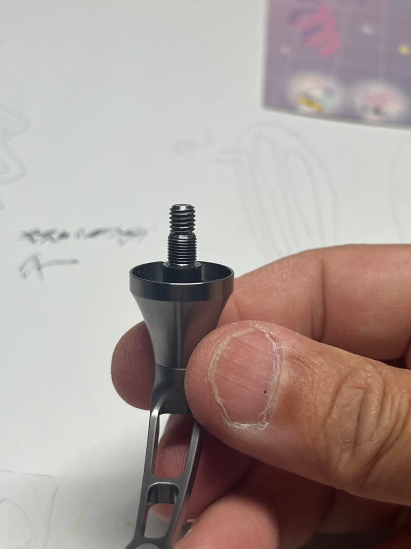 アベイル　スピニングハンドル2 シマノ用　35mm ガンメタ
