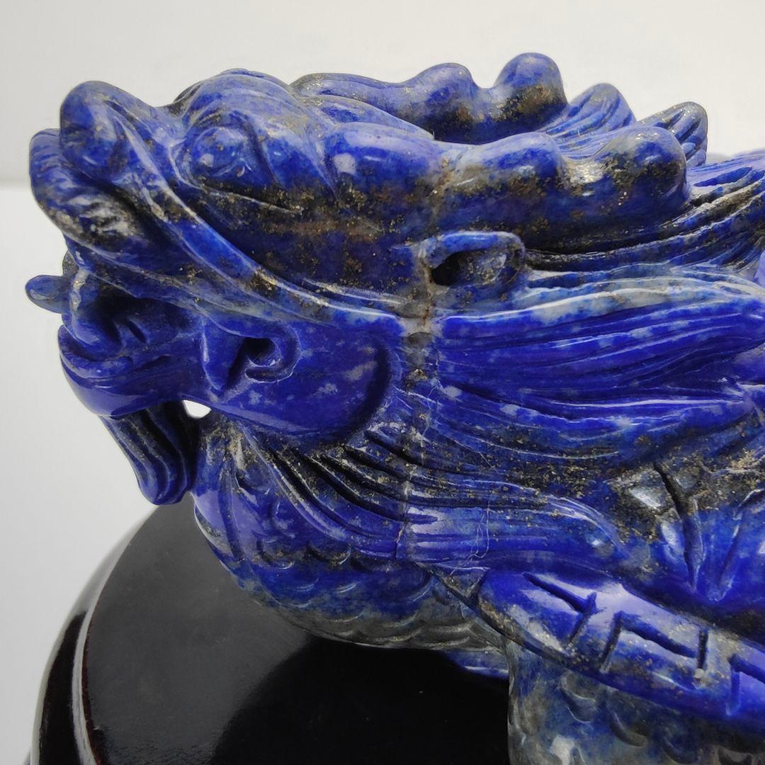 1 美品　ラピスラズリ　龍亀　ロングイ　天然石　龍　亀　金運　開運　原石　風水