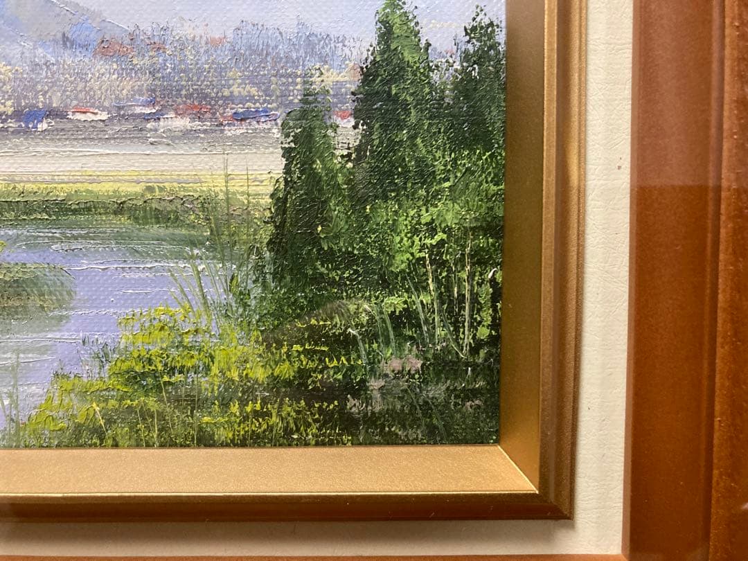 油彩　油絵　肉筆　アルプス　[岩崎千明] 美術年鑑掲載作家　サイン、箱有　SM号