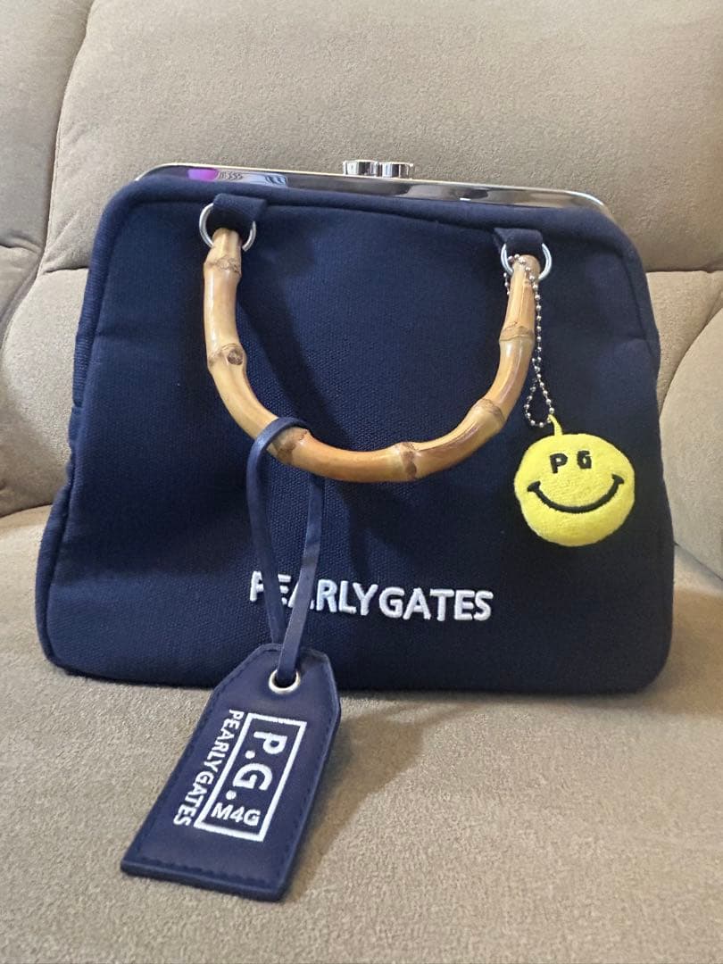 PEARLY GATES カートバッグ　バンブーハンドル　ネイビー美品　おまけ付