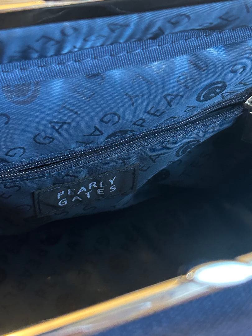 PEARLY GATES カートバッグ　バンブーハンドル　ネイビー美品　おまけ付