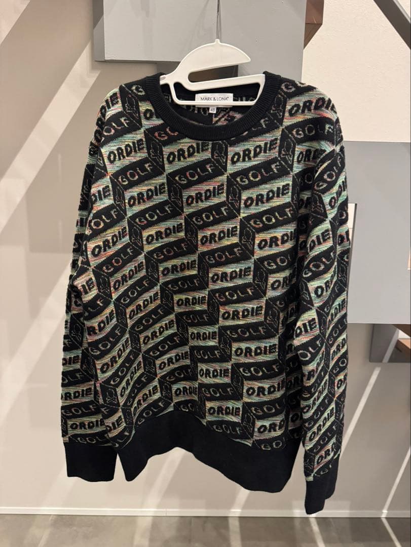 【美品】現行品MARK & LONA ジャガードセーター48(L)