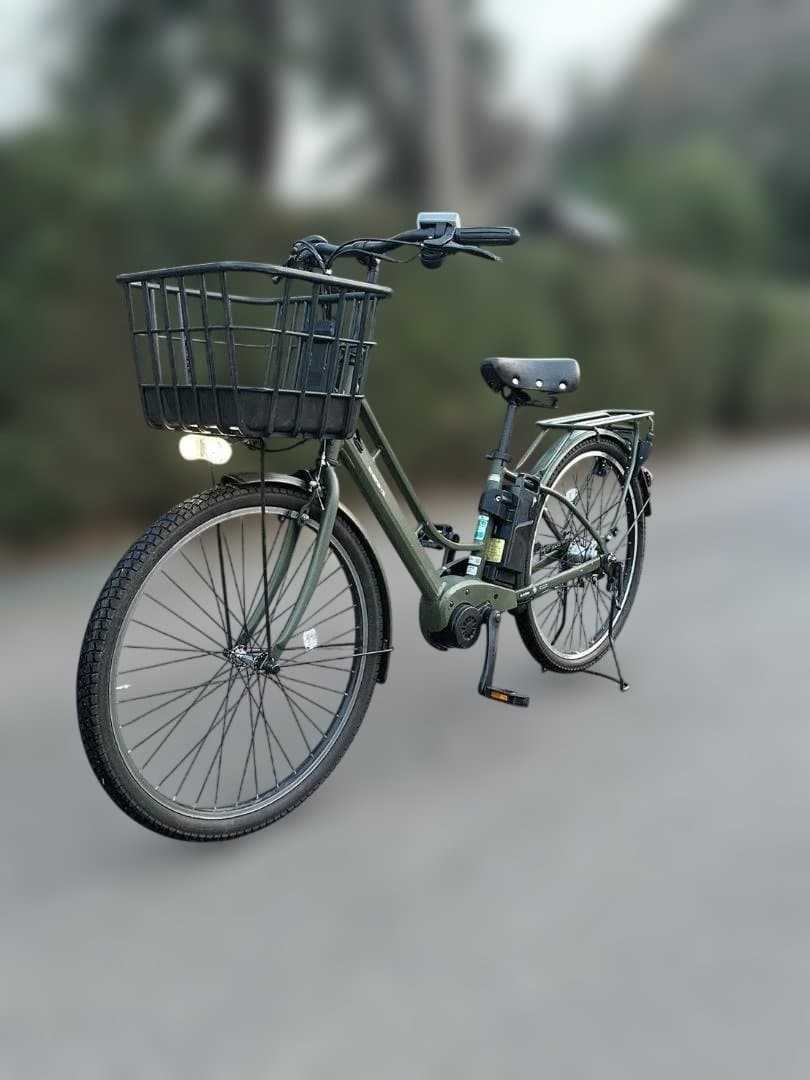 美品　ASAHI ENERSYS Me マットオリーブ 電動自転車 26型