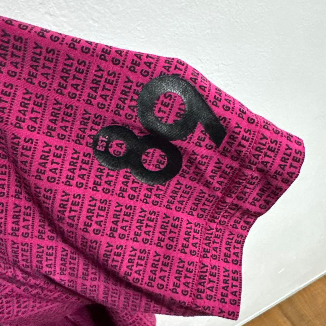 美品　パーリーゲイツ モックネックシャツ　4 パープル系