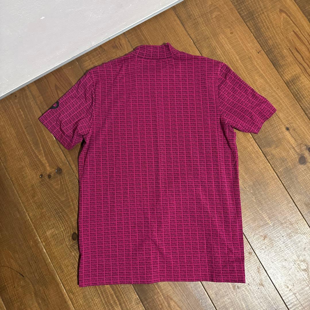 美品　パーリーゲイツ モックネックシャツ　4 パープル系