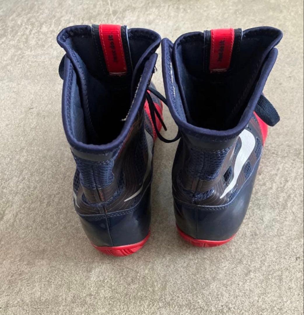 25cm NIKE ボクシングシューズ ハイパーKO1 ネイビー/レッド