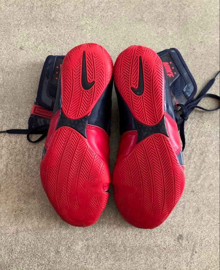 25cm NIKE ボクシングシューズ ハイパーKO1 ネイビー/レッド