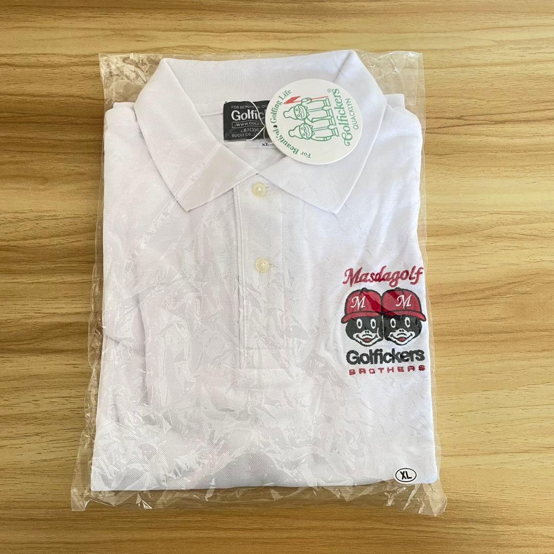 新品未使用 Masda Golfickers ポロシャツ XL 白 刺繍ロゴ