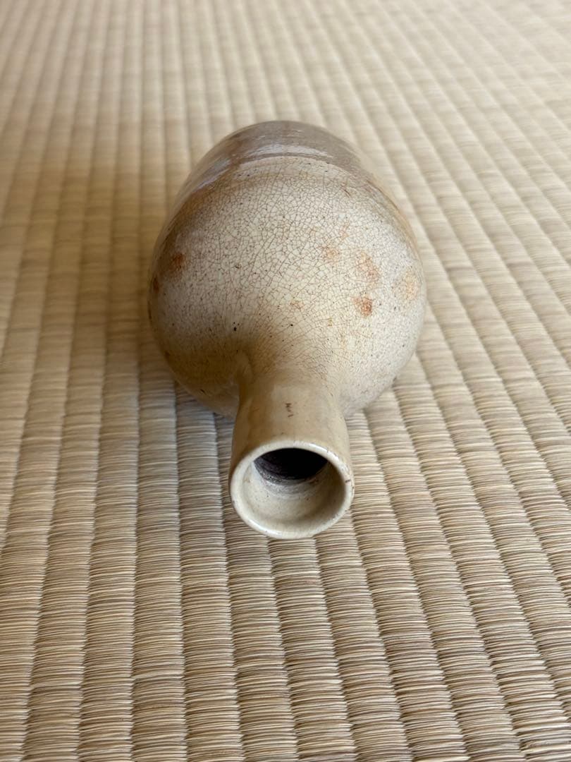琉球 壺屋焼 粉引徳利 陶器製細長瓶 専用箱付き