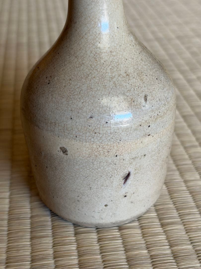 琉球 壺屋焼 粉引徳利 陶器製細長瓶 専用箱付き