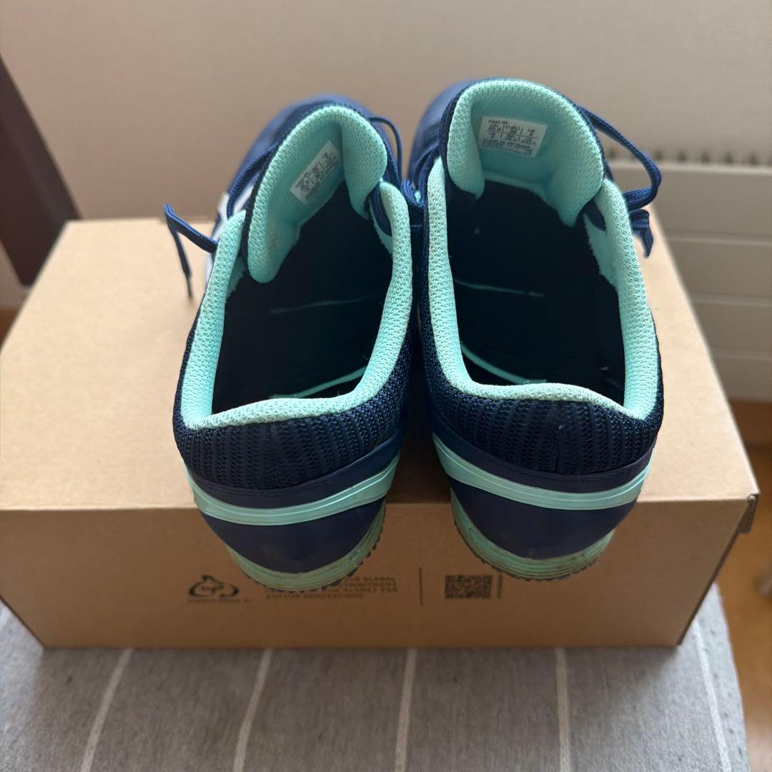 25センチ ASICS スパイクシューズ ネイビー/ミント