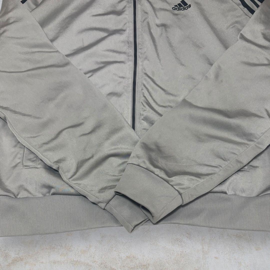 【adidas】Oサイズ 3ライン トラックジャケット グレー