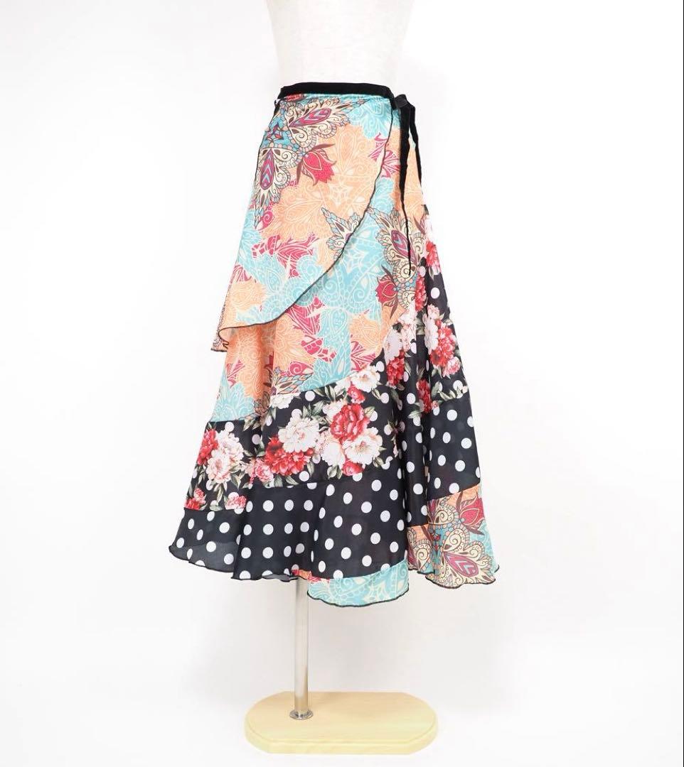 フラメンコ　巻きスカート　新品　フラメンコ衣装　レッスン　Leirena